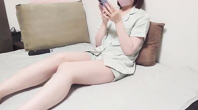 Shy girlfriend screams while naughty cartoon gets her off solo with a vibe