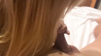 I sucked a dick in the hotel blonde takes big cock while older younger man groans