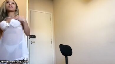 My husband lets me stay naked when you're in my room POV hot milf gets seduced by ebony stepmom