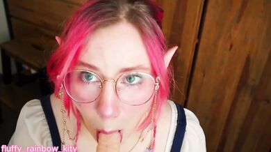 Busty elf maid gets face flooded POV she can’t resist