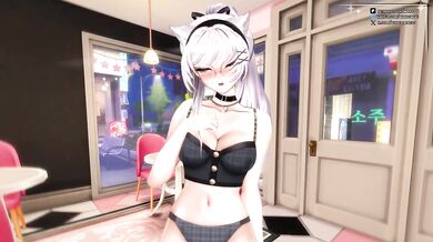 This Cat Girl VTuber Gets Soaked While Choked on Milk