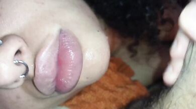 Latina destroys face with sloppy spit gagging rough blowjob