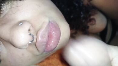 Latina destroys face with sloppy spit gagging rough blowjob