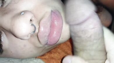 Latina destroys face with sloppy spit gagging rough blowjob
