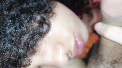 Latina destroys face with sloppy spit gagging rough blowjob