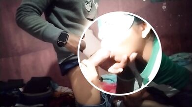 Friend gives me a good at home sloppy deepthroat cum on big ass