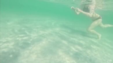 Amateur perfect body girl long legs sexy underwater swimming ASMR POV