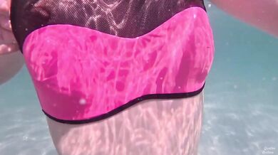 Amateur perfect body girl long legs sexy underwater swimming ASMR POV