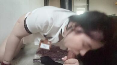 Naughty student gets destroyed by hard cock then straddles it like a slut
