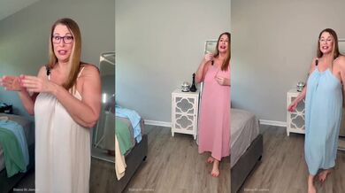 Raw behind the scenes MILF Elaina St James try on big natural tits haul
