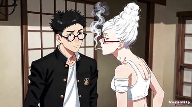 Okarun brutally fucks Seiko Ayase in the ass raw hentai anal