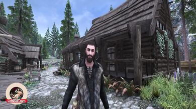 Skyrim Lydia takes Camilla Valerius while werewolf Sven Faendal watch