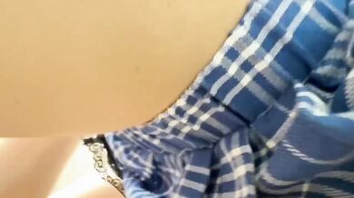 Tiny schoolgirl rides big dick until I cum inside her tight pussy