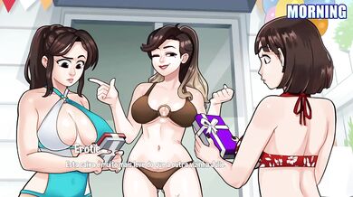 Pool Party Foursome ruins House Chores Four hot women breed me raw