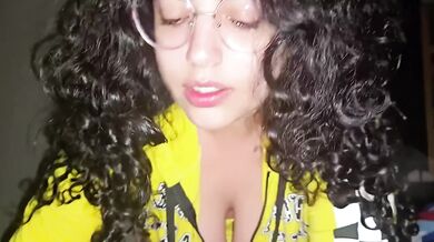 Cold out BabyLuna939 warms you up sucking big tits POV deep throat swallow cum