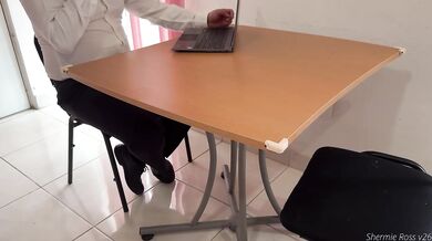 Boss destroys tiny babe in office mini dress heels sex with boss