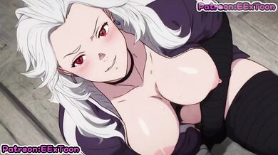 Dorohedoro Hentai destroys big tits with noisy blowjob and cumshot