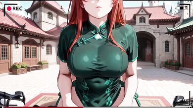 Emerald Qipao Slut is Destroyed by Desperate Kneeling in the Eastern Courtyard