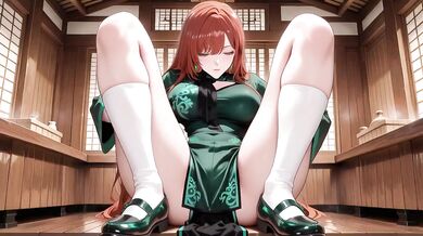 Emerald Qipao Slut is Destroyed by Desperate Kneeling in the Eastern Courtyard