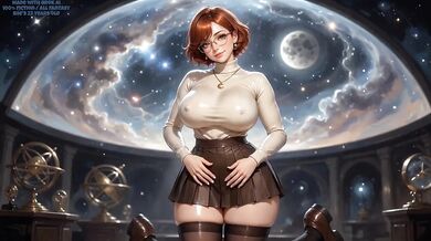 Horny girl stuck in closet with astronomy geek tight mini skirt big tits