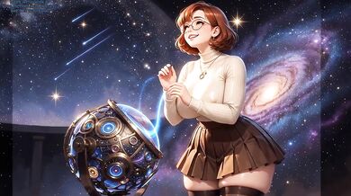 Horny girl stuck in closet with astronomy geek tight mini skirt big tits