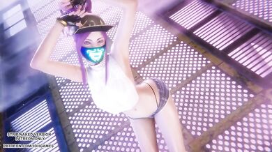 Akali’s gushing dance destroys the League of Legends MMD smut in 4K