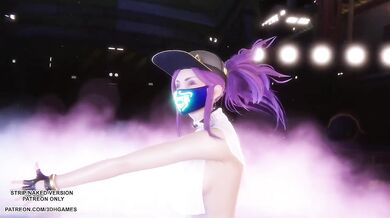 Akali’s gushing dance destroys the League of Legends MMD smut in 4K