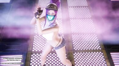 Akali’s gushing dance destroys the League of Legends MMD smut in 4K