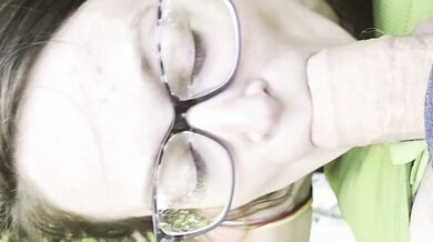 Almost caught right off trail milf pussy dripping creampie blowjob POV