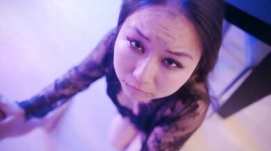 Asian teen girl choked deepthroat creampie hardcore fucked raw
