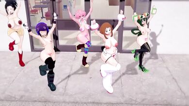 My Academia Hero Dance Stripper Gets Naked and Choked