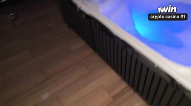 Sex in the jacuzzi Colombian beauty gets her big tits blown in public