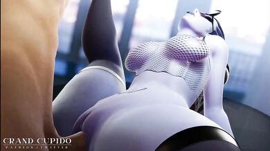 Widowmaker’s wet dream deep throated by big dicks while tits bounce