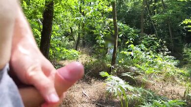 Stranger caught me jacking off in public and made me cum right there