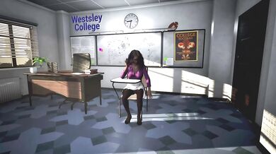 Teacher's slutty secret big tits pussy exposed in class POV