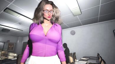 Teacher's slutty secret big tits pussy exposed in class POV