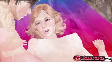 Moira's squirted poolside pussy licked raw in 3D hentai mayhem