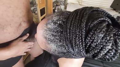 Ebony MILF destroys my dick over years sloppy blowjob swallows load after load