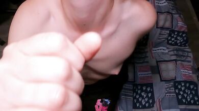My stepsis made me cum with her tiny hands then painted my tits
