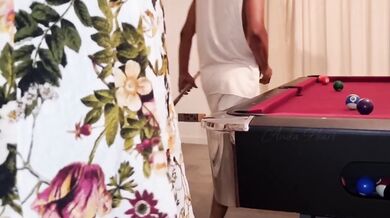 My seductive stepsister lost a bet and got fucked passionately bent over the pool table