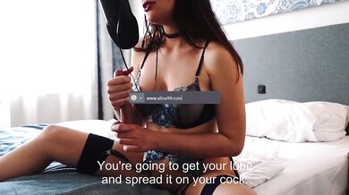 German Domina wrecks your dick with filthy handjob JOI Femdom