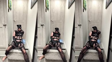 Full body latex masterbation destroys goth bimbo multiple orgasms