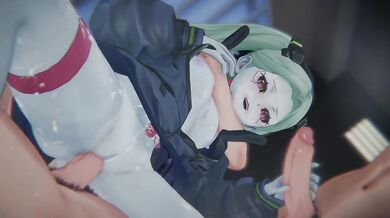Wuthering Cyberpsycho Meltdown Rebecca Bound Edgerunner POV Sandwich DP Creampie
