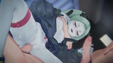 Wuthering Cyberpsycho Meltdown Rebecca Bound Edgerunner POV Sandwich DP Creampie