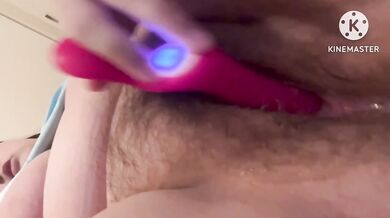 Bunny's soaked pussy fingers itself with big natural tits