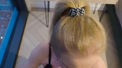 I swallowed my boss's big tits blonde cum and gagged on the best blowjob