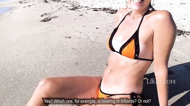 Hot MILF picked up on beach while hubby's away getting raw doggy roasted in swimsuit