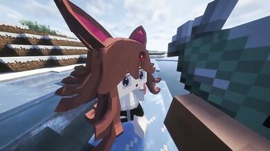 Crazy nymphomaniac Jenny gets destroyed in Minecraft snow creampie POV