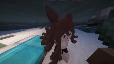 Crazy nymphomaniac Jenny gets destroyed in Minecraft snow creampie POV