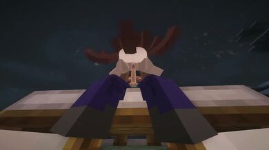 Crazy nymphomaniac Jenny gets destroyed in Minecraft snow creampie POV